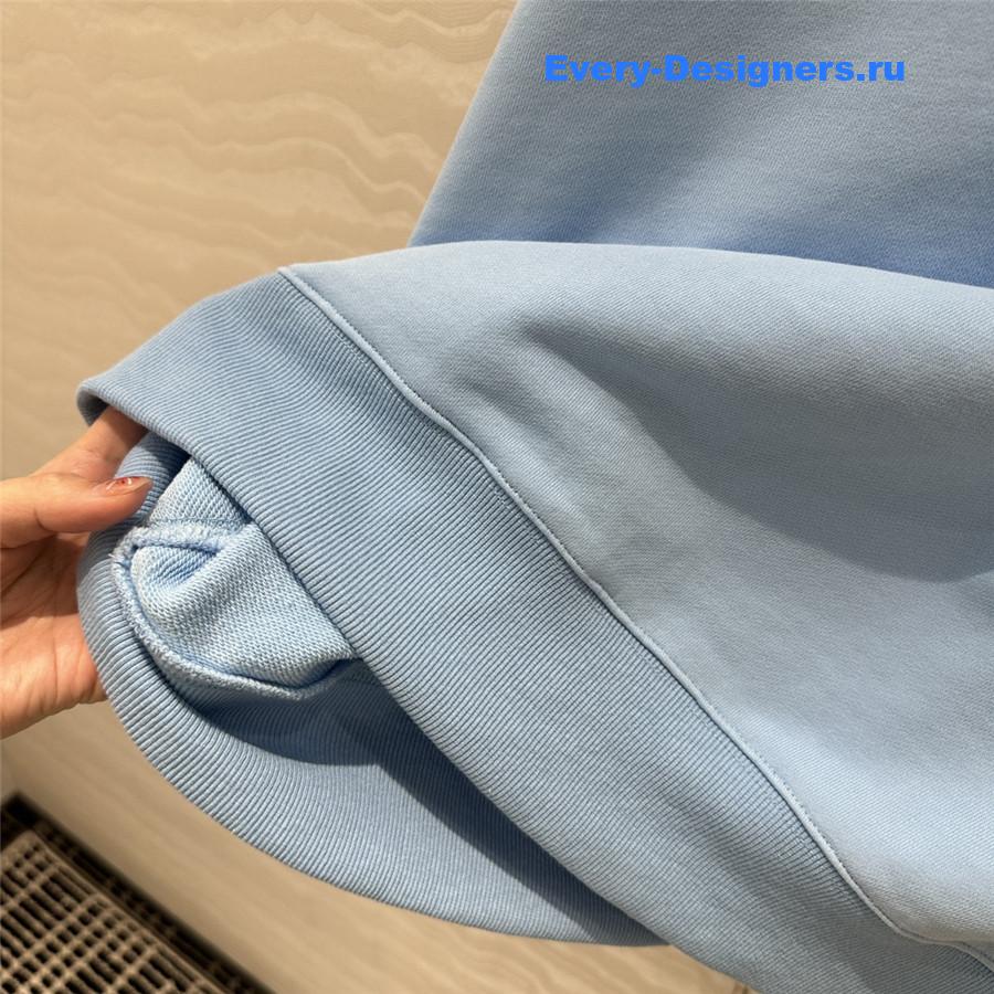 Gvc*1 embroidered blue cotton jersey sweatshirt