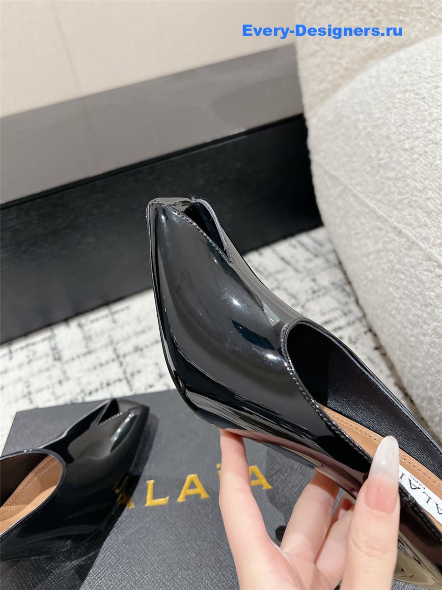 Alaia Black Patent Leather Spike Mules