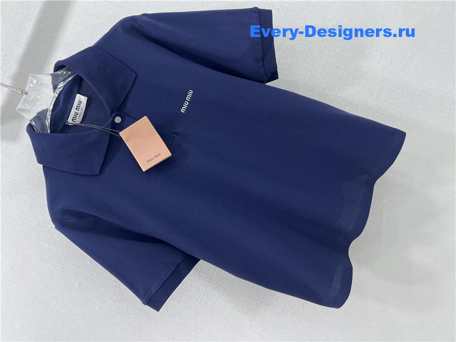 Miu Miu Women’s Blue Short-Sleeved T-Shirt
