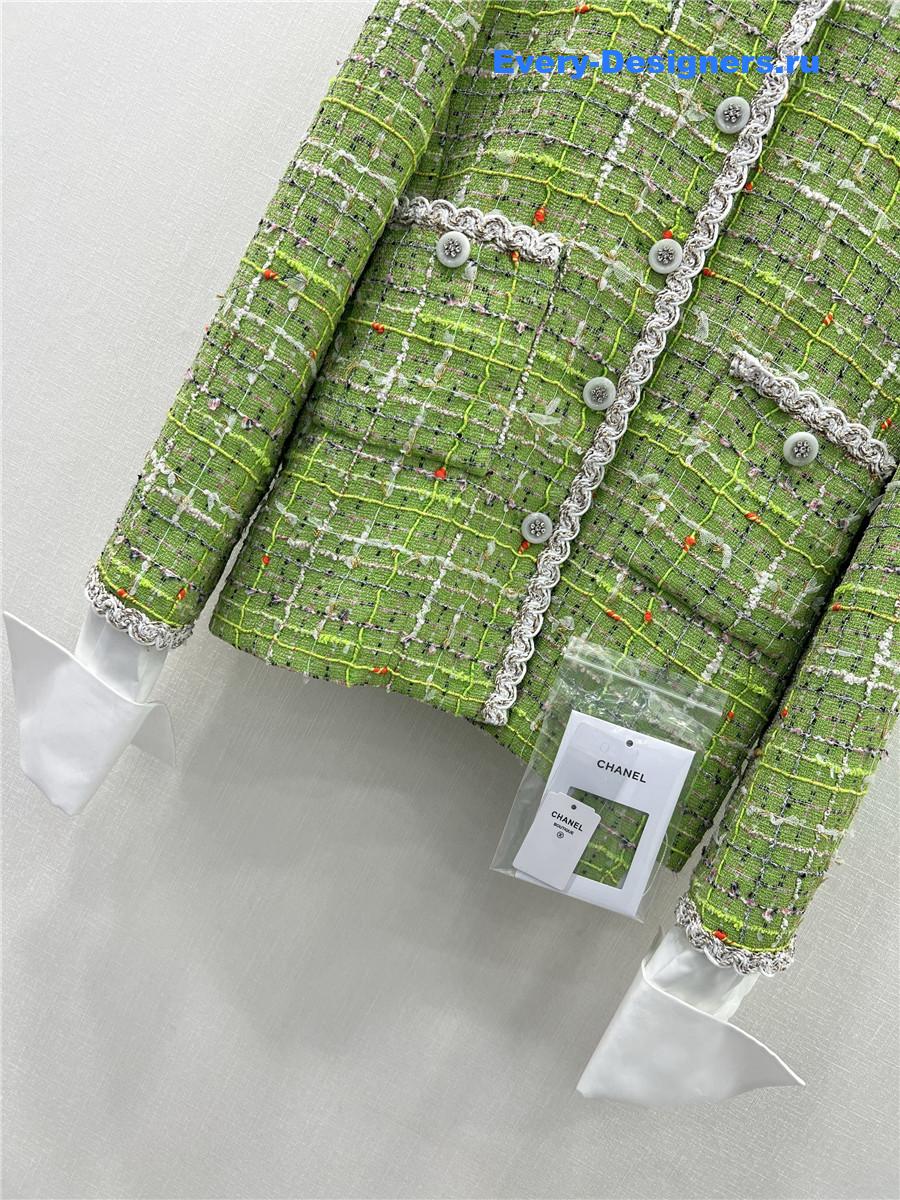 Ch**el green tweed hooded jacket