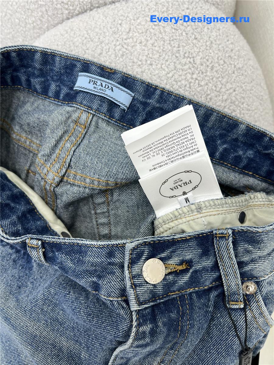 Pra*a high waist washed denim shorts