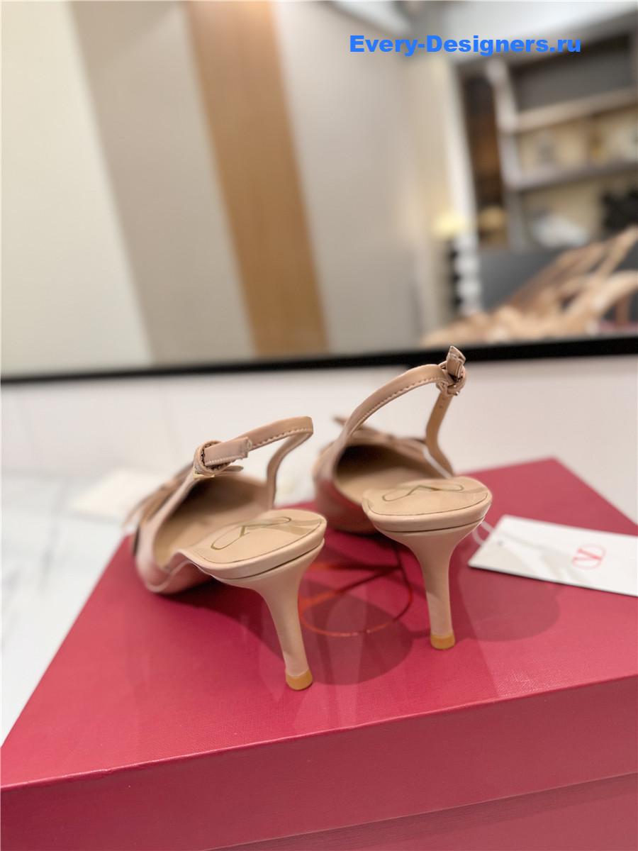 Va1e*ntin0 bow slingback heels beige
