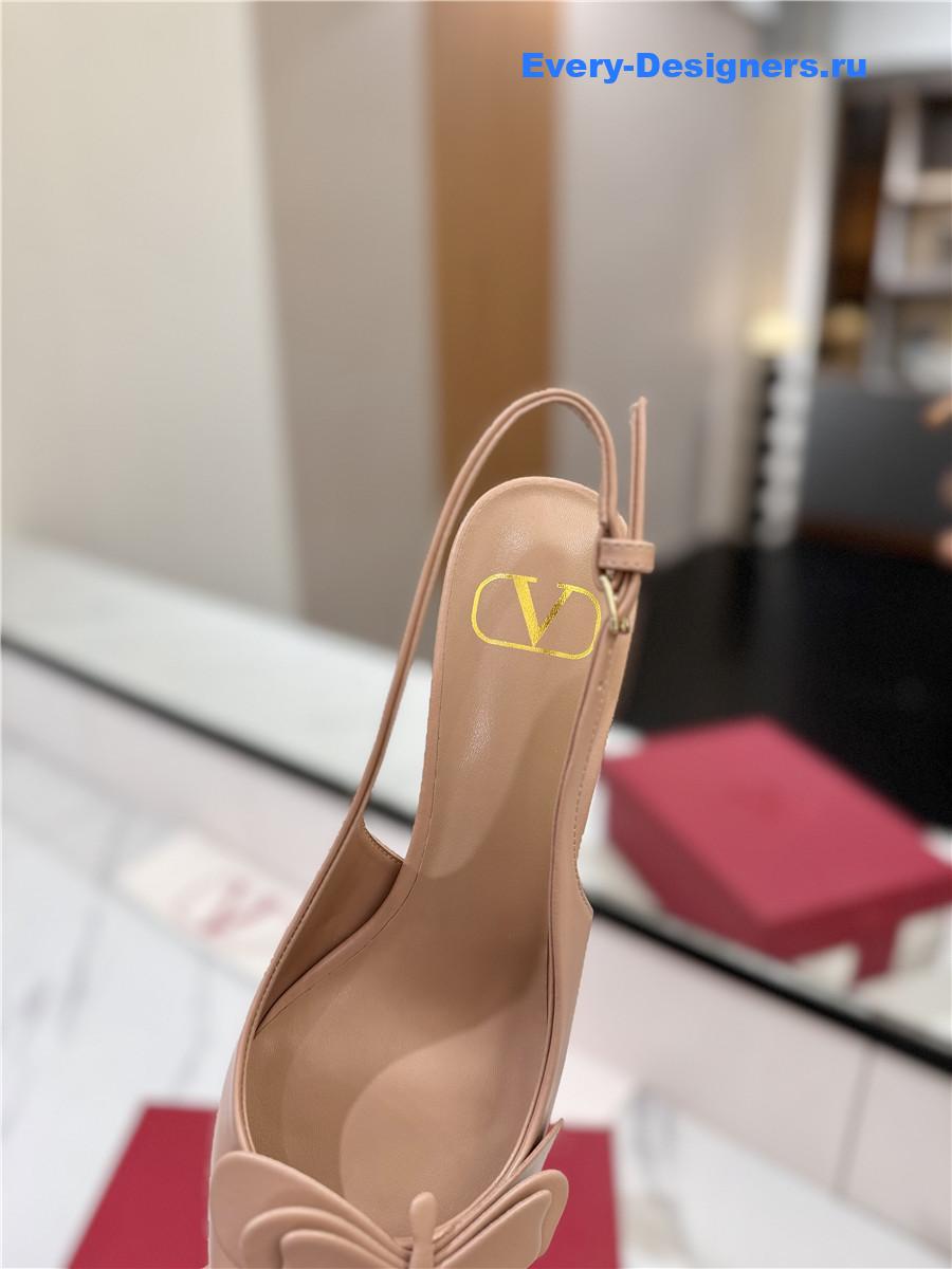 Va1e*ntin0 bow slingback heels beige