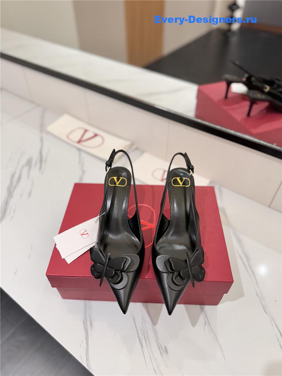 Va1e*ntin0 bow slingback heels black