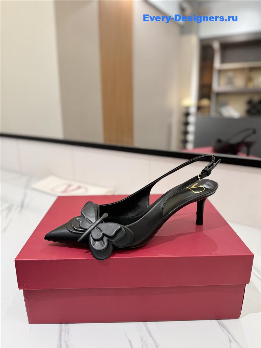 Va1e*ntin0 bow slingback heels black
