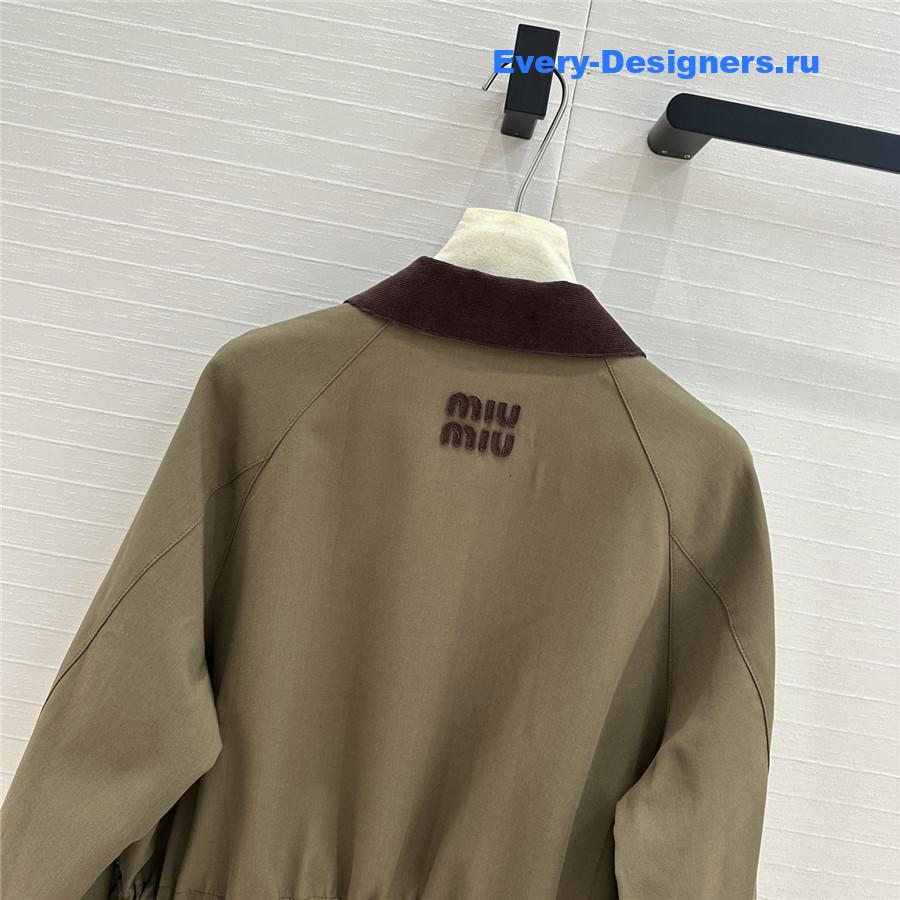Miu Miu Green Corduroy Coat