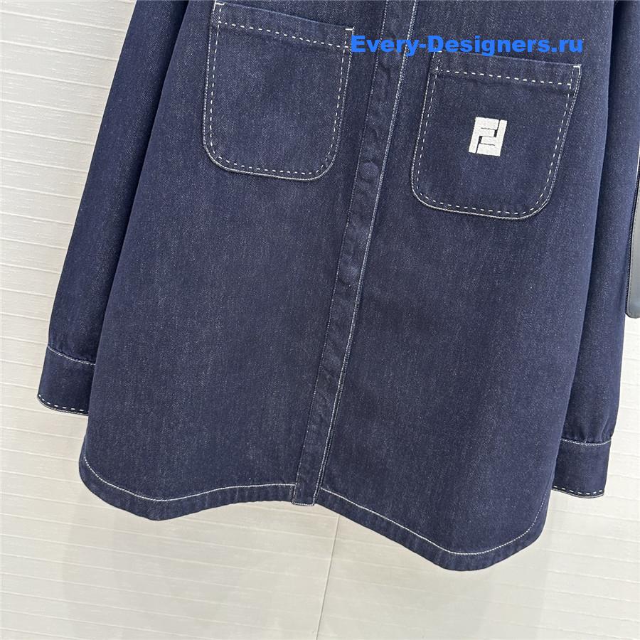 F**di blue lapel jacket denim coat