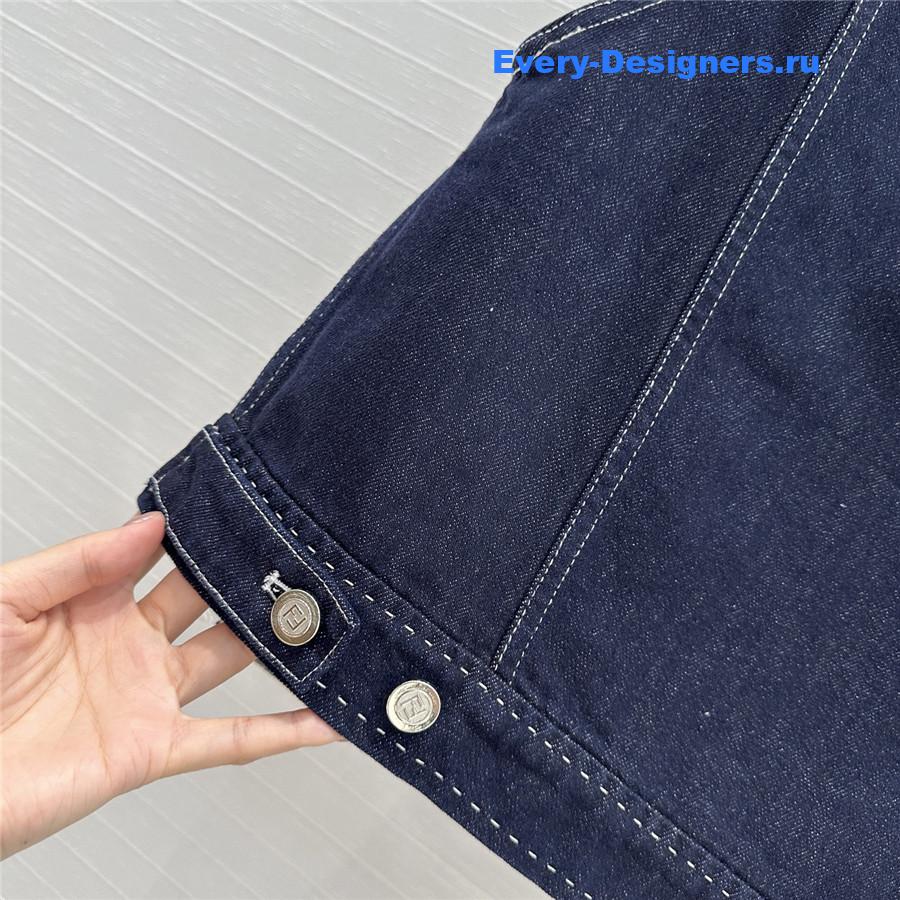 F**di embroidered logo blue denim vest