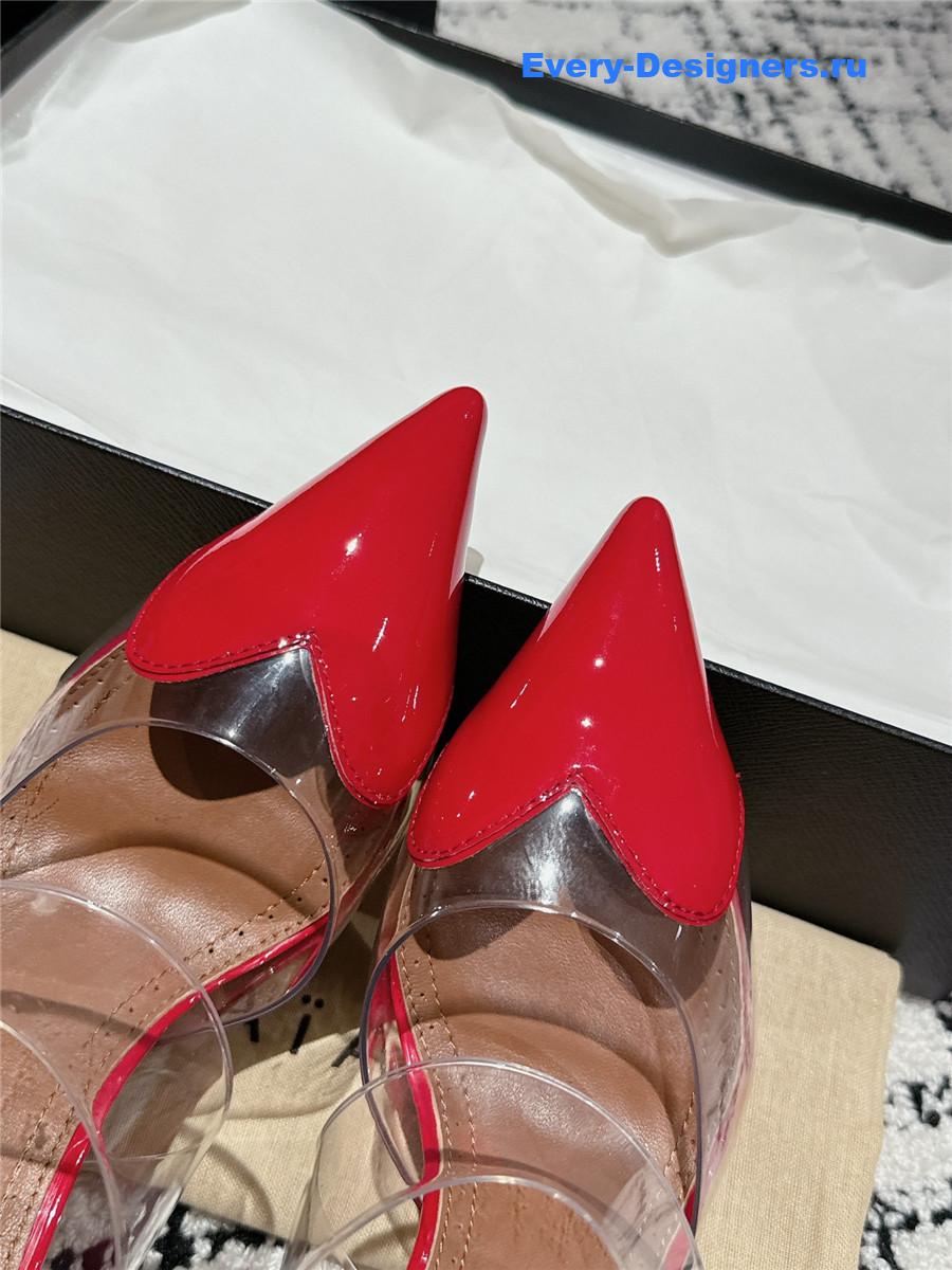 Alaia Cœur Red Patent Leather and PU Mules