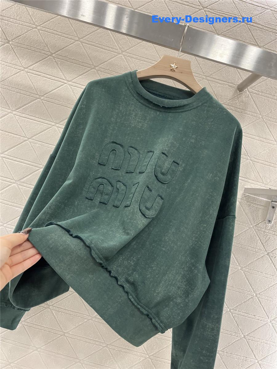 Miu Miu Crew Neck Logo Sweatshirt Set