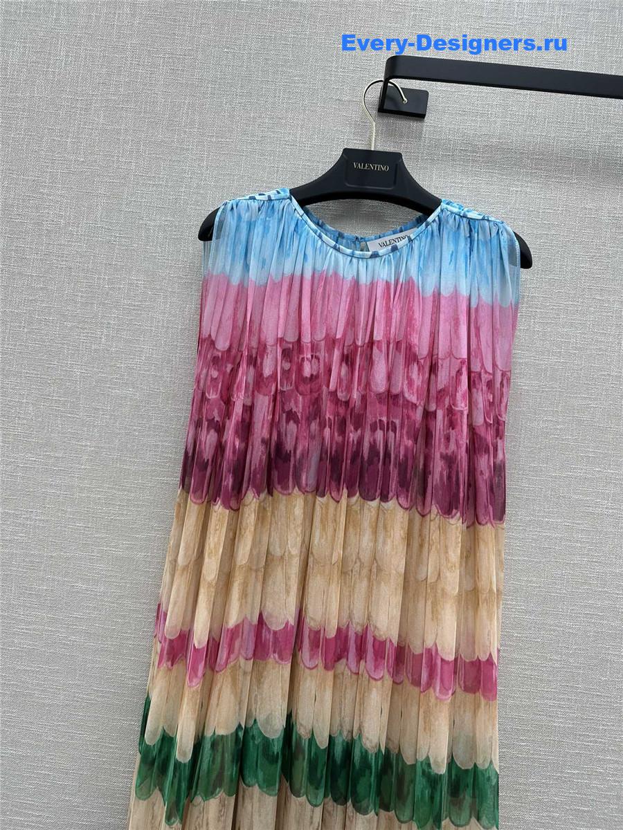 Va1e*ntin0 garavani multicolor rainbow silk dress