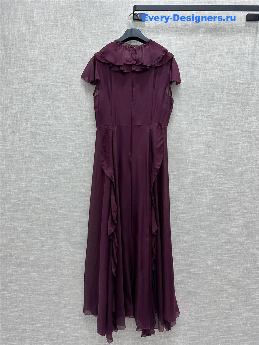D10r long purple silk dress