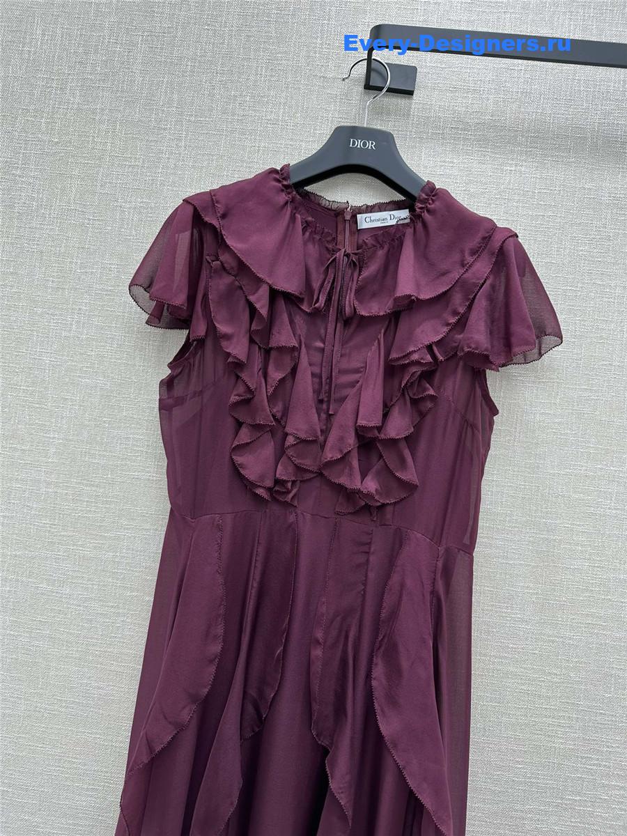 D10r long purple silk dress