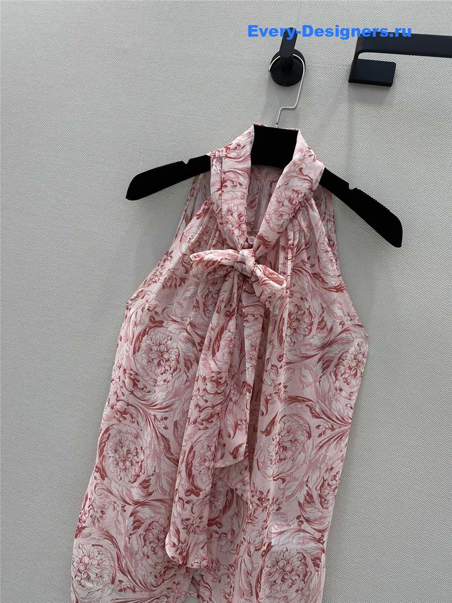 Va1e*ntin0 flower print halter silk top