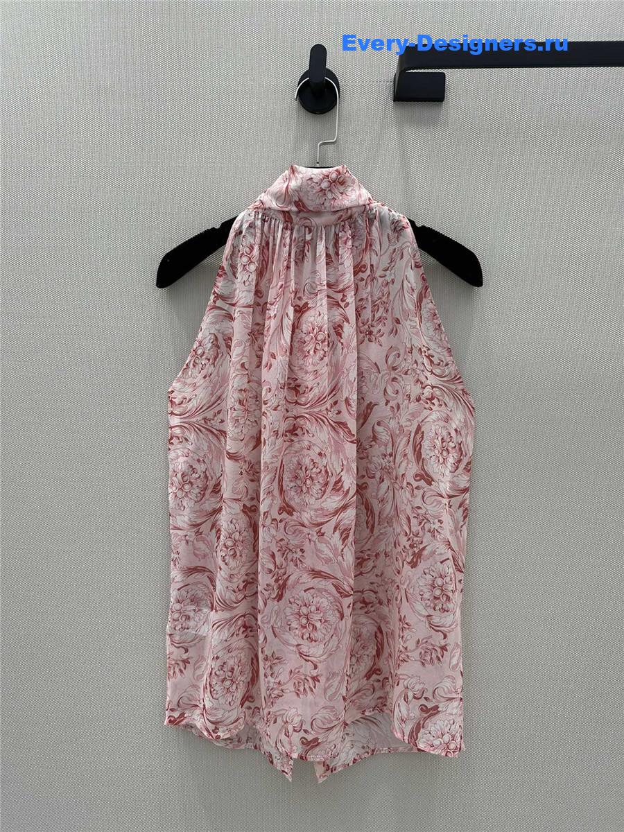 Va1e*ntin0 flower print halter silk top