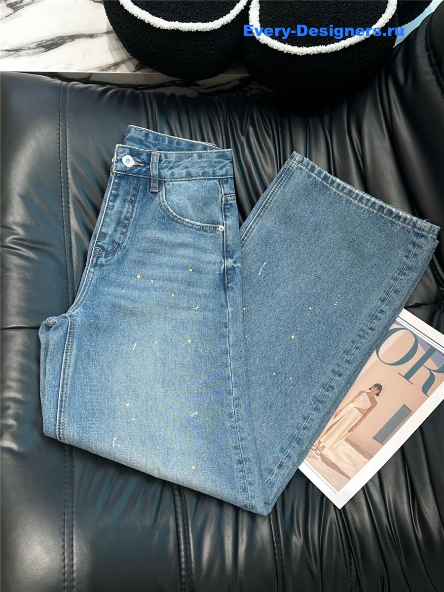 L0ew* blue straight wide leg jeans
