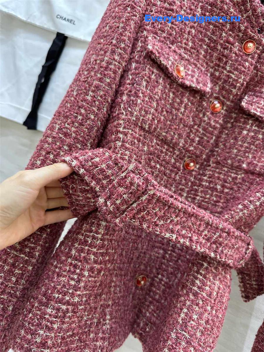 Ch**el gold tweed braided lace-up jacket
