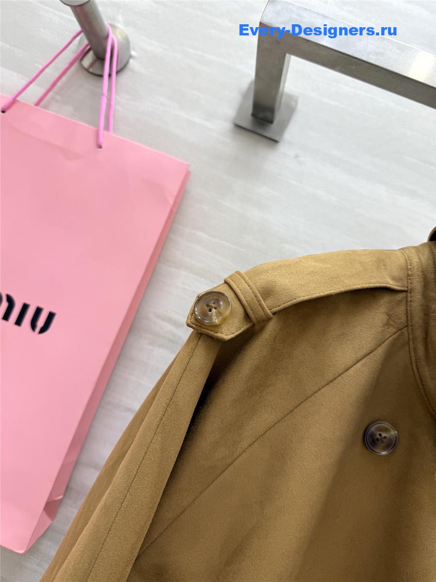 Miu Miu Suede Lapel Short Coat