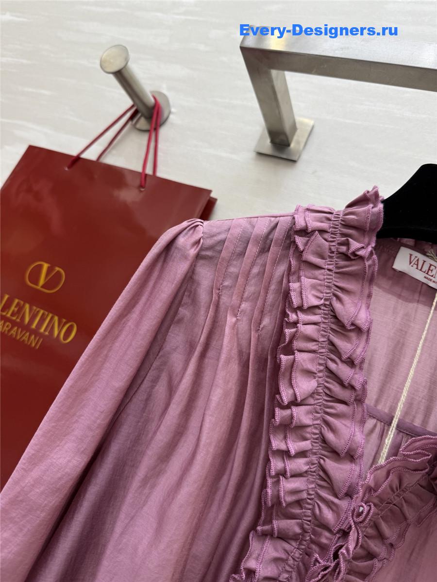 Va1e*ntin0 purple tencel flower shirt