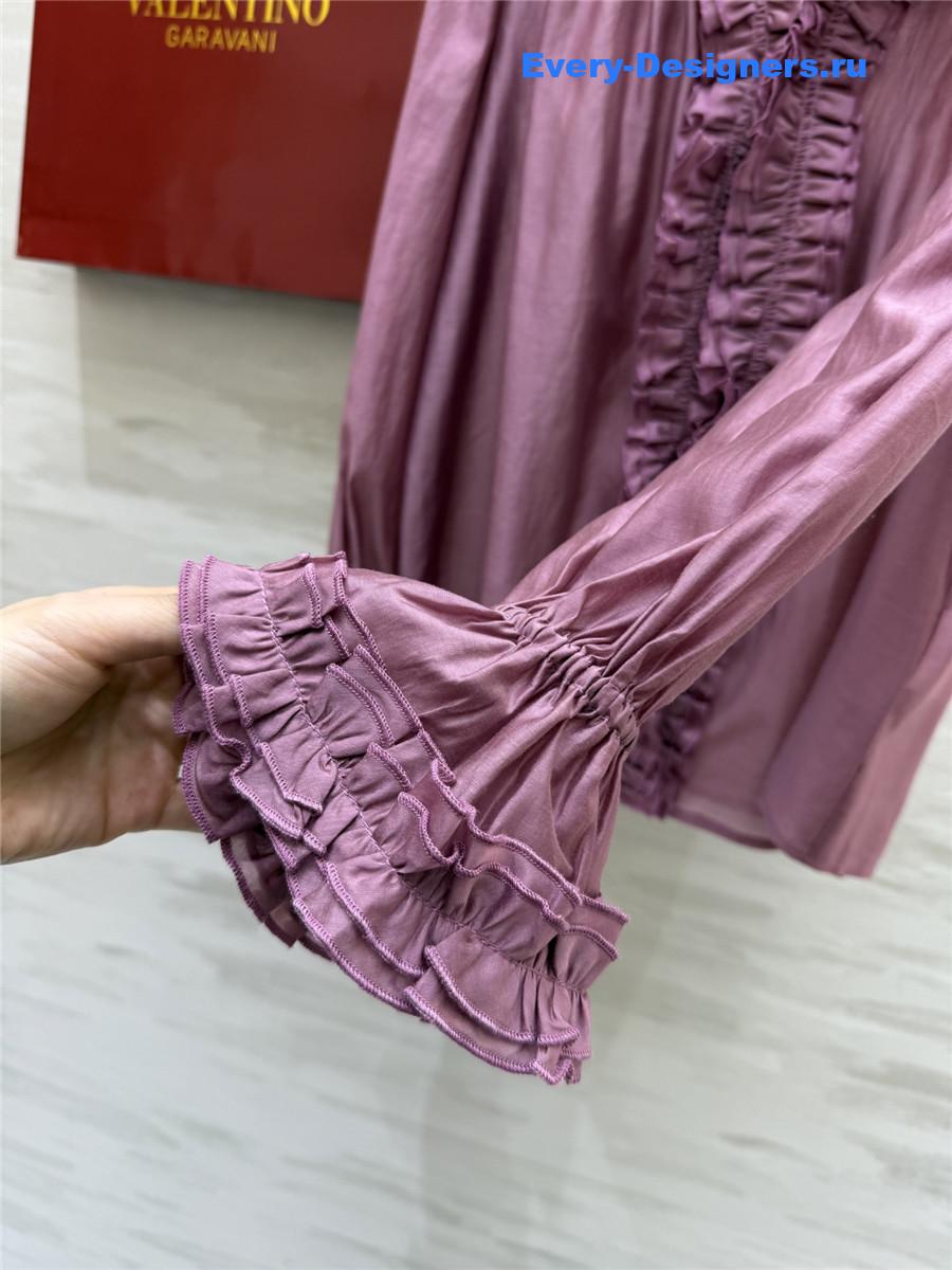 Va1e*ntin0 purple tencel flower shirt