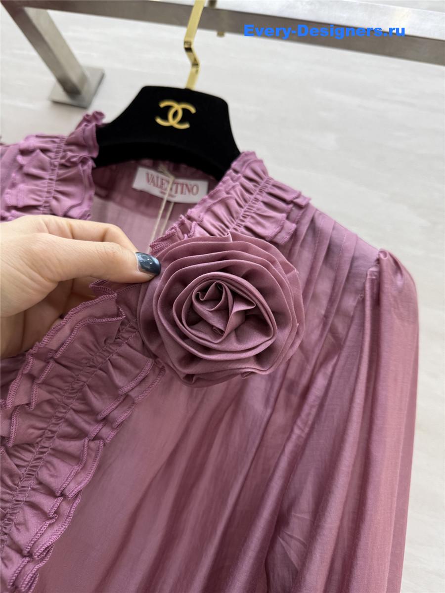 Va1e*ntin0 purple tencel flower shirt