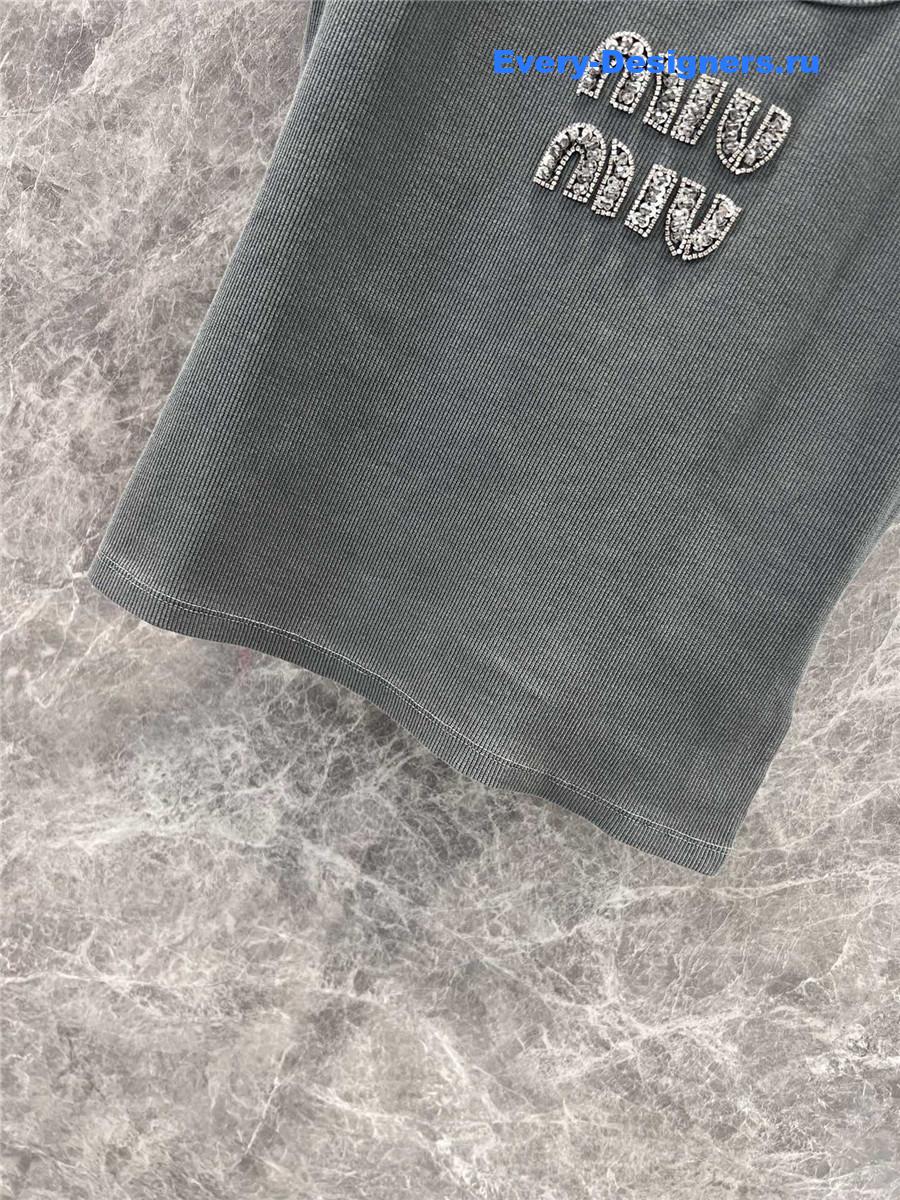 Miu Miu Rhinestone Beaded Logo Vest