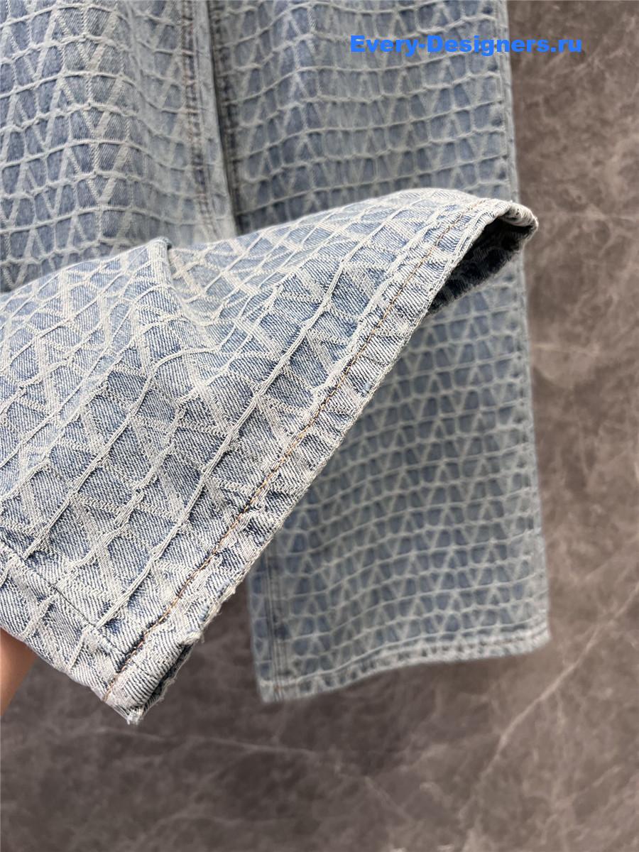 Va1e*ntin0 jacquard denim trousers