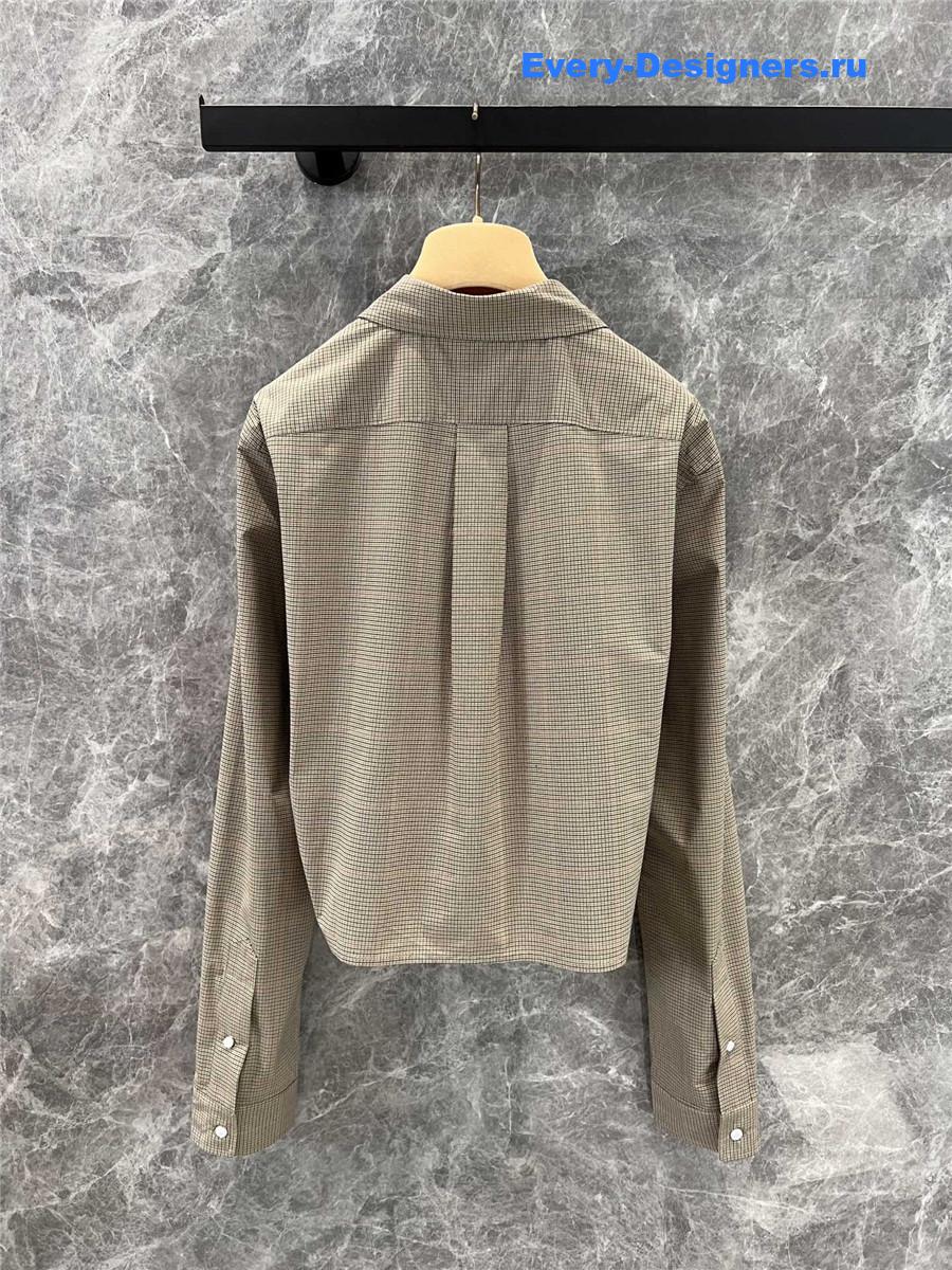 Miu Miu Olive Green Technical Check Shirt