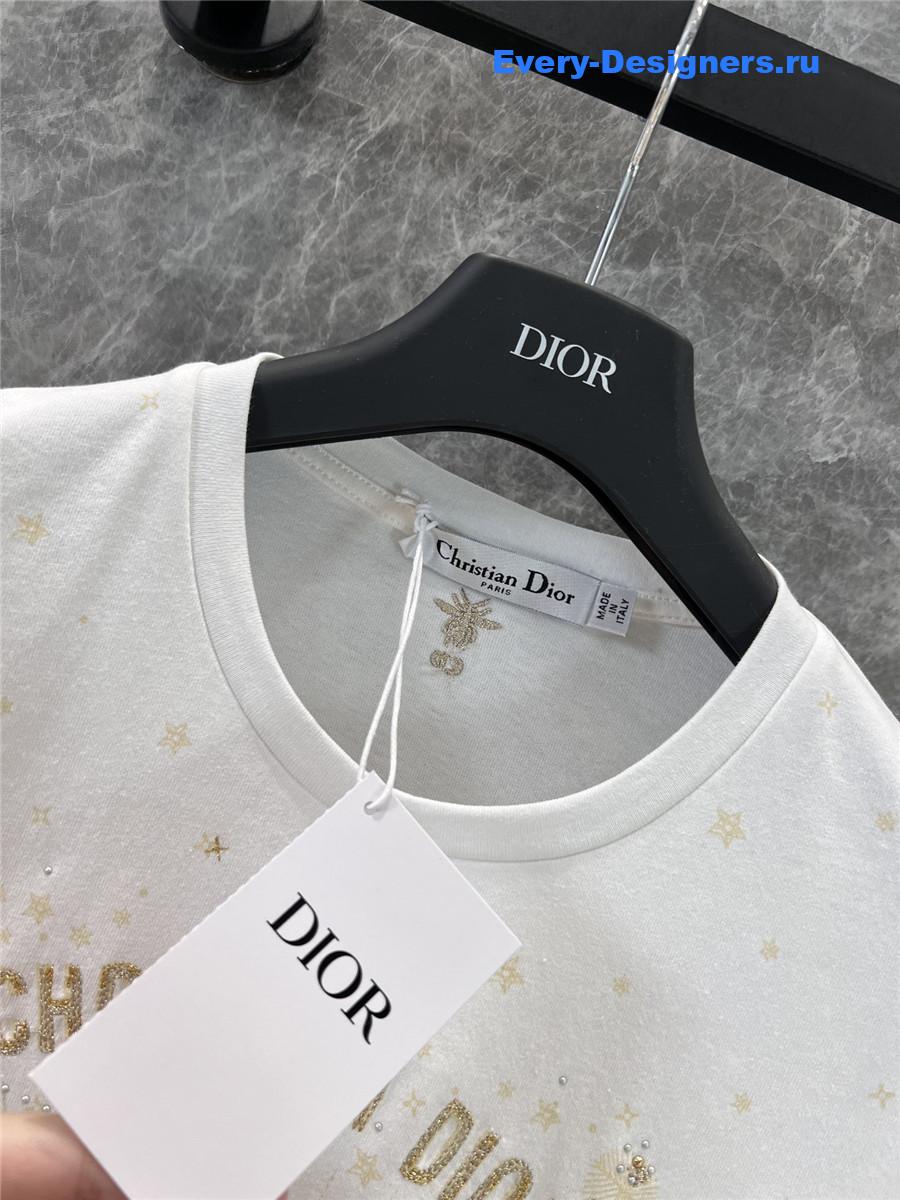 D10r gold-tone embroidered t-shirt