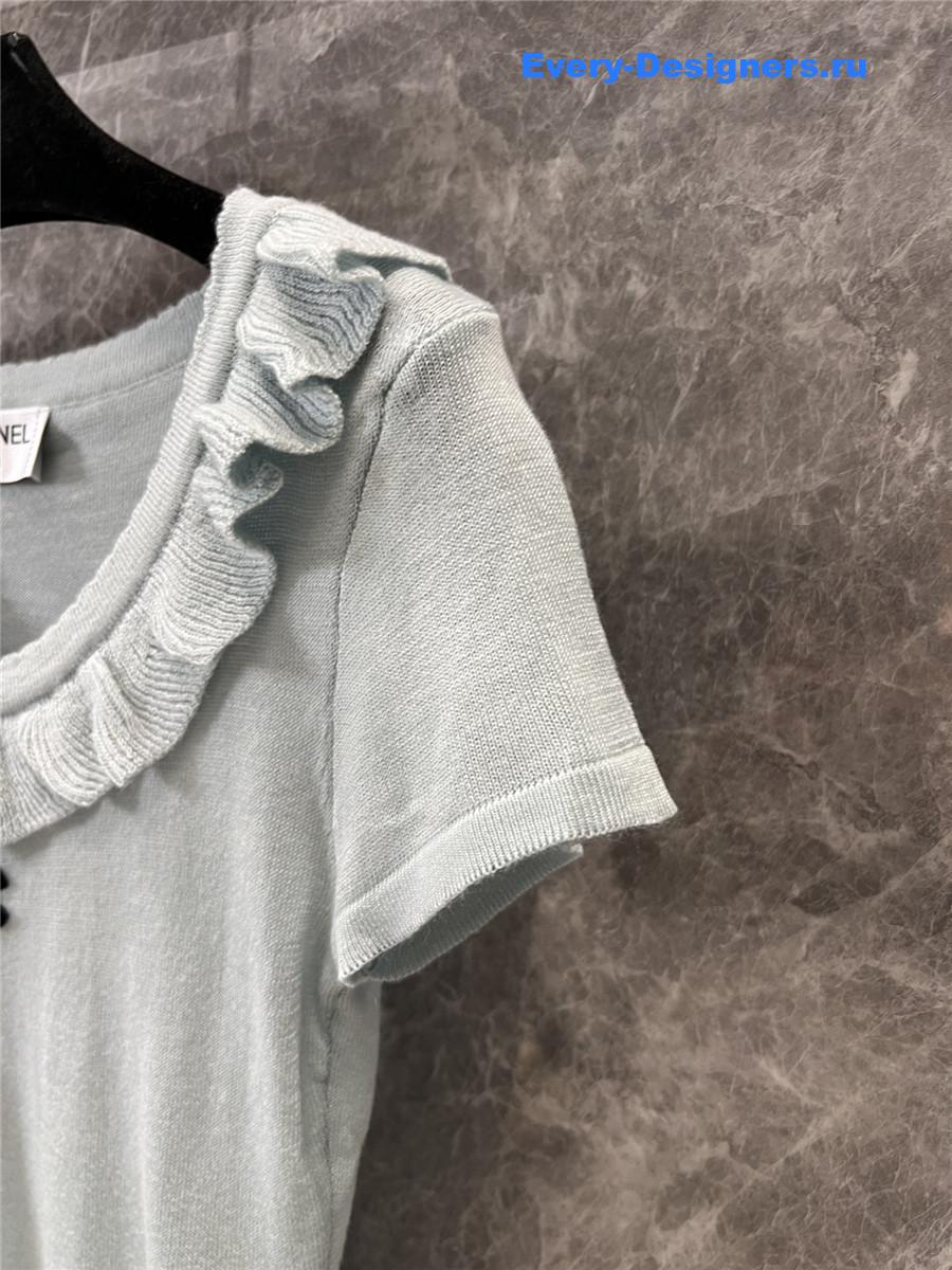 Ch**el crew neck knitted short sleeve top