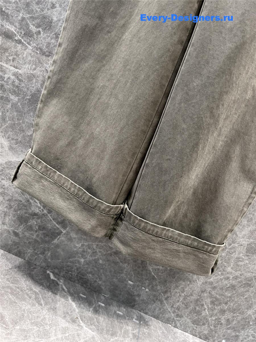 Miu Miu Army Green Washed Jumpsuit