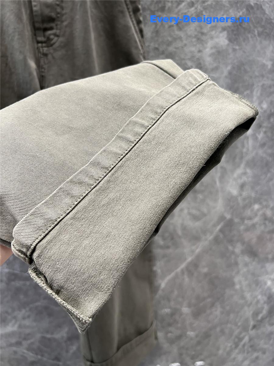 Miu Miu Army Green Washed Jumpsuit
