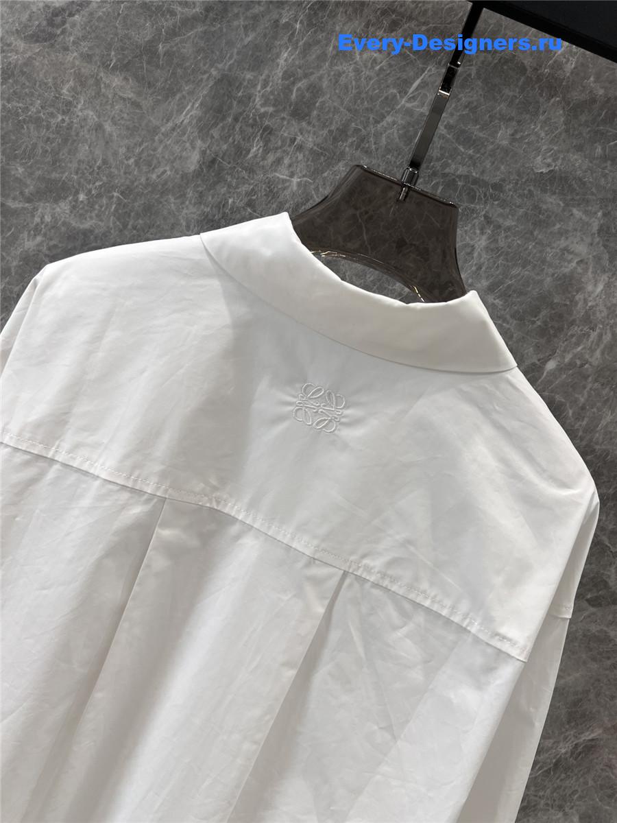 L0ew* irregular white loose shirt