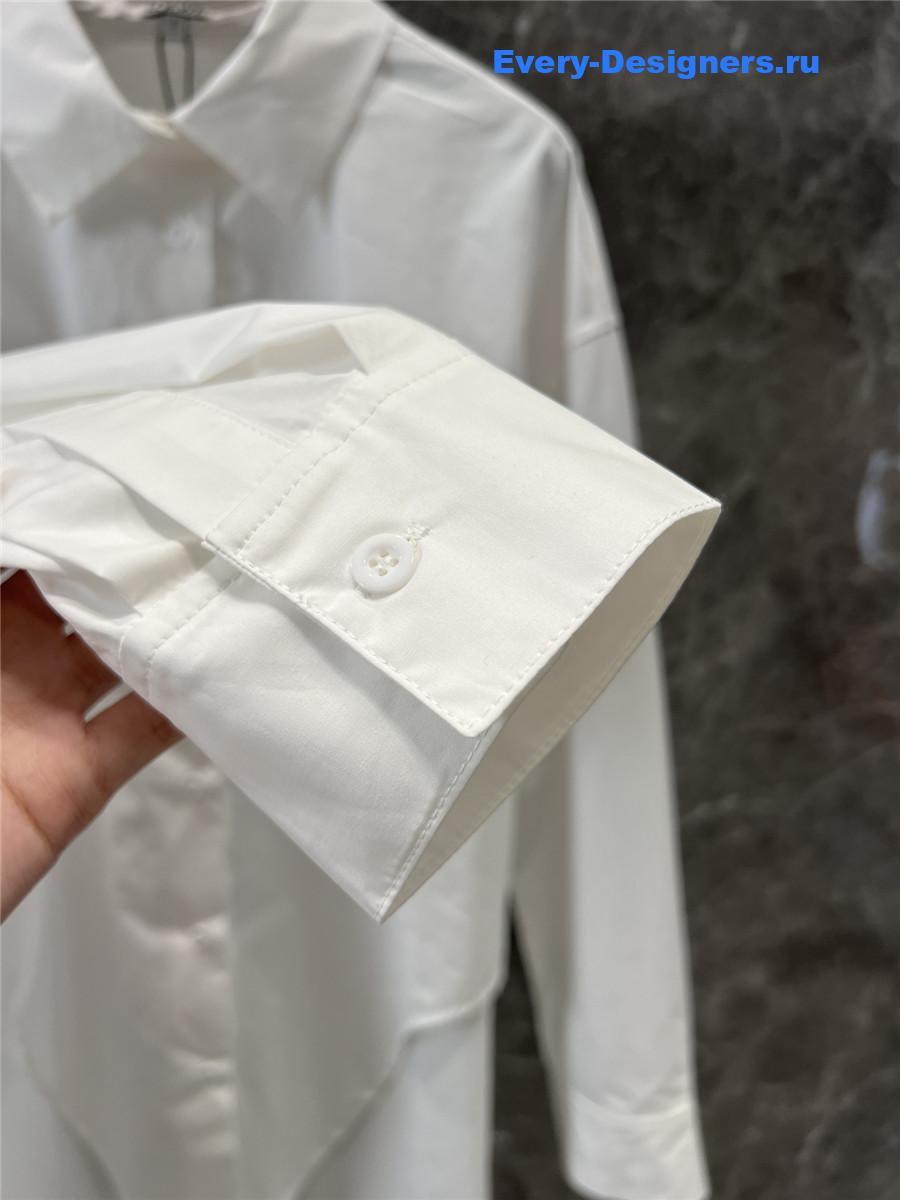 L0ew* irregular white loose shirt