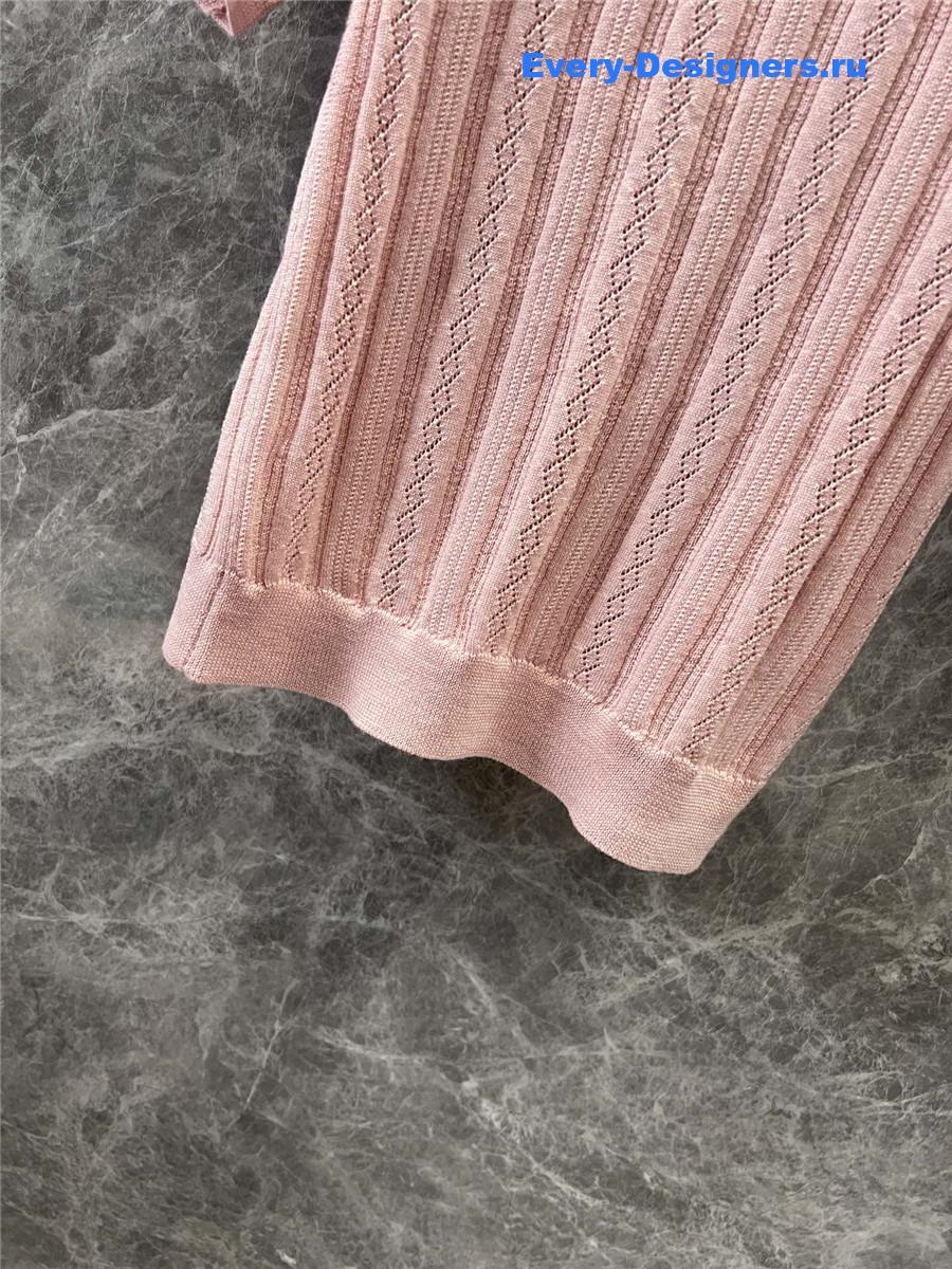 Va1e*ntin0 pink striped short-sleeve
