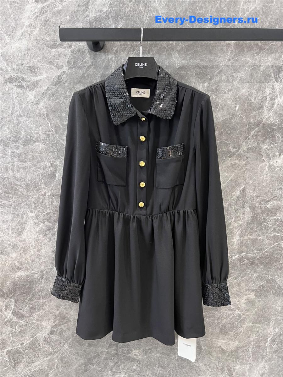 Ce1i*e spangle collar black dress