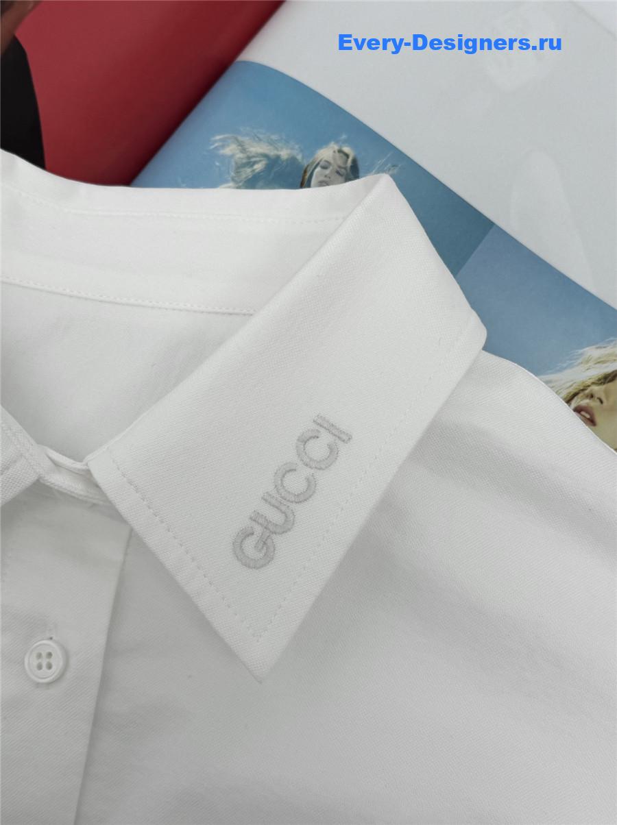 Gvc*1 logo embroidered white shirt