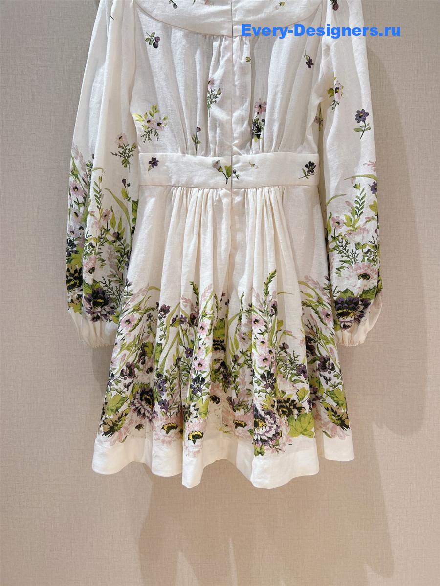 Zimm Halliday Plunge Linen Mini Dress