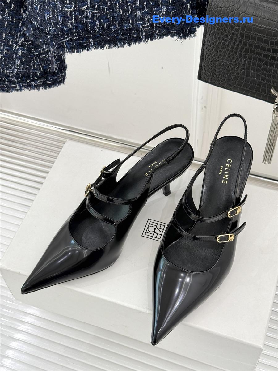 Ce1i*e patent leather slingback pumps