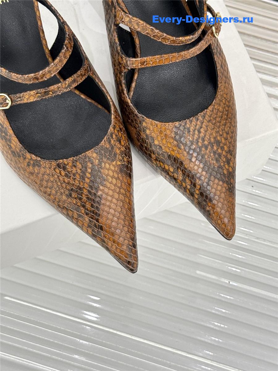 Ce1i*e snake leather slingback pumps