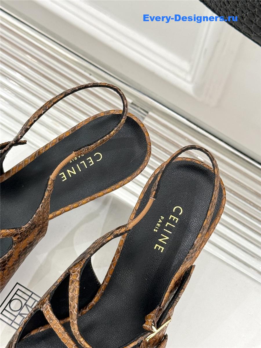 Ce1i*e snake leather slingback pumps