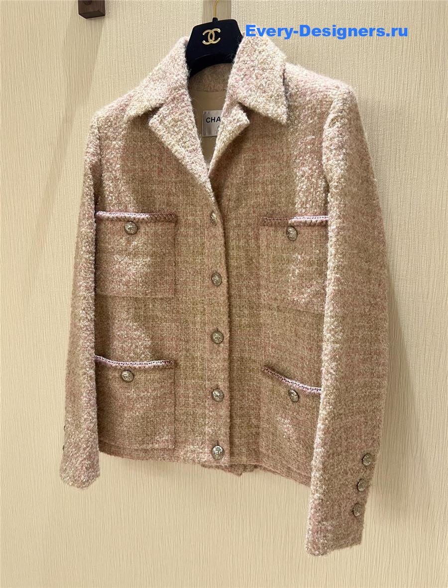 Ch**el pink four pocket tweed jacket