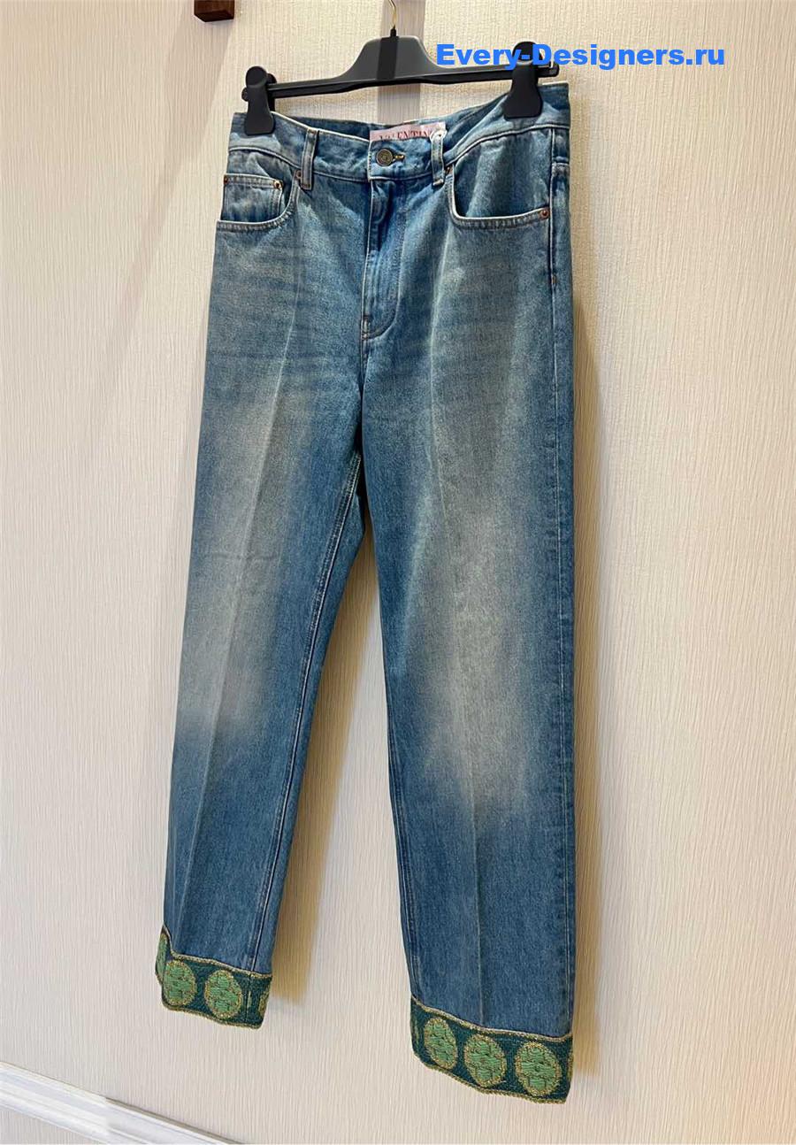 Va1e*ntin0 garavani wide-leg jeans
