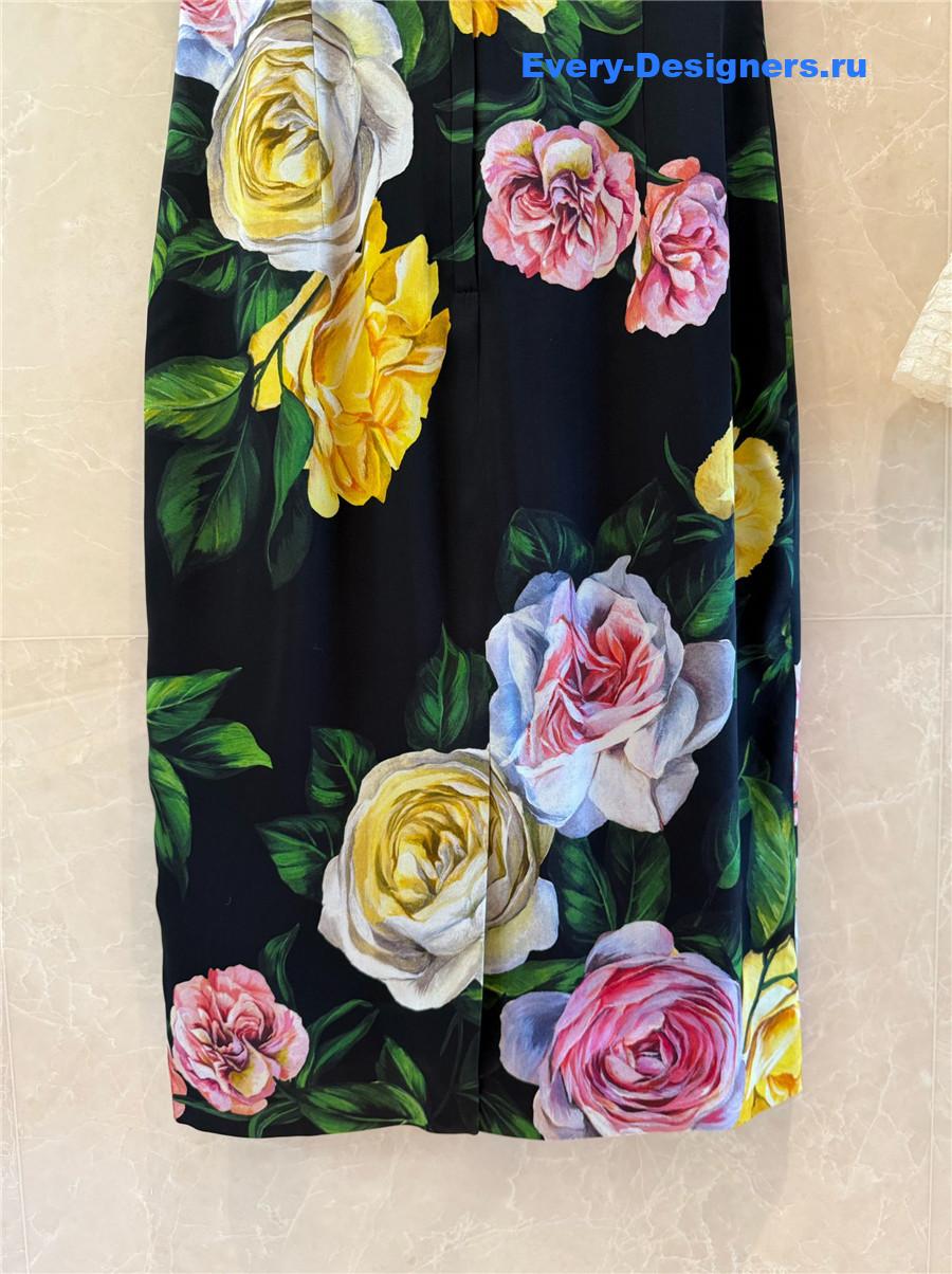 Dolce & Gabbana Floral Charmeuse Skirt