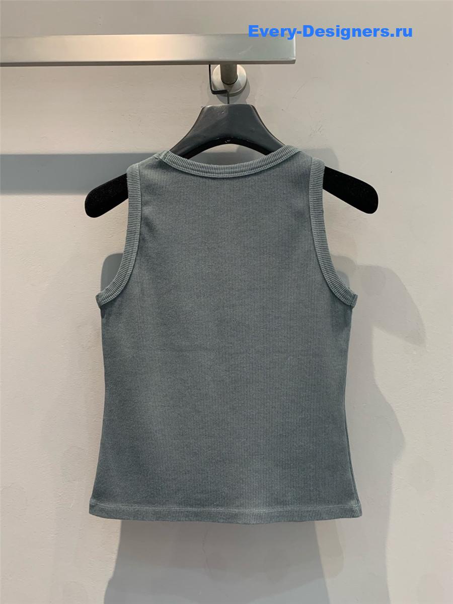Miu Miu Rhinestone Logo Lettering Vest