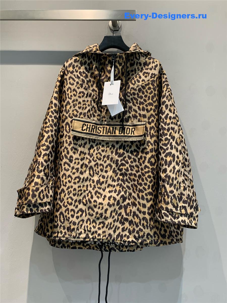 D10r leopard print hooded jacket