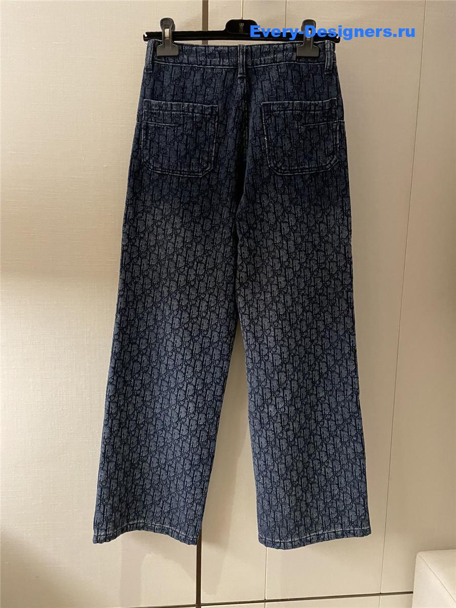 D10r oblique blue straight jeans