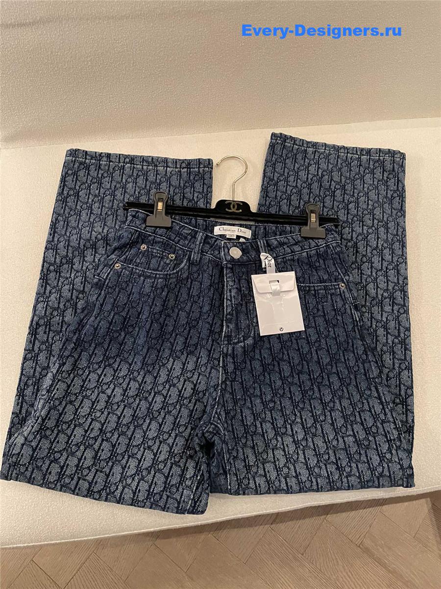 D10r oblique blue straight jeans