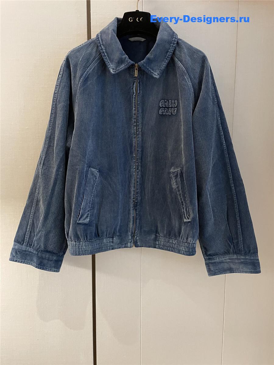 Miu Miu Washed Velvet Blouson Jacket