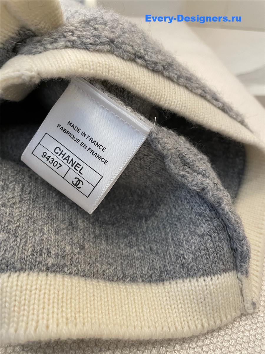 Ch**el logo grey wool vest